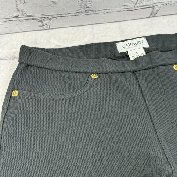 Carmen Marc Valvo Womens Jeggings Size S Gray Stretch Pants Pull Up Tapered - Picture 10 of 16